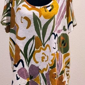 Rachel Zoe Multicolor Floral Short Sleeve Top
